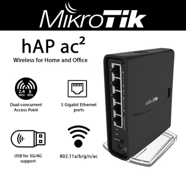 Mikrotik RBD52G-5HacD2HnD-TC hAP-AC² Mikrotik Router Indoor RAM 128MB