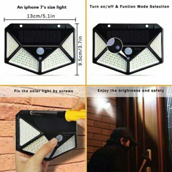 Lampu Taman Panel Surya mini 100LED Tenaga Matahari - Gambar 3