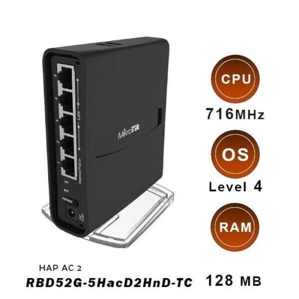 Mikrotik RBD52G-5HacD2HnD-TC hAP-AC² Mikrotik Router Indoor RAM 128MB - Gambar 4