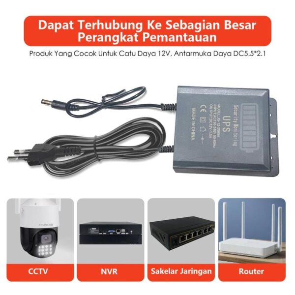 UPS Mini Power Adapter 12V 2A Waterproof Untuk Modem Wifi atau CCTV (XIHANCAM) - Gambar 4