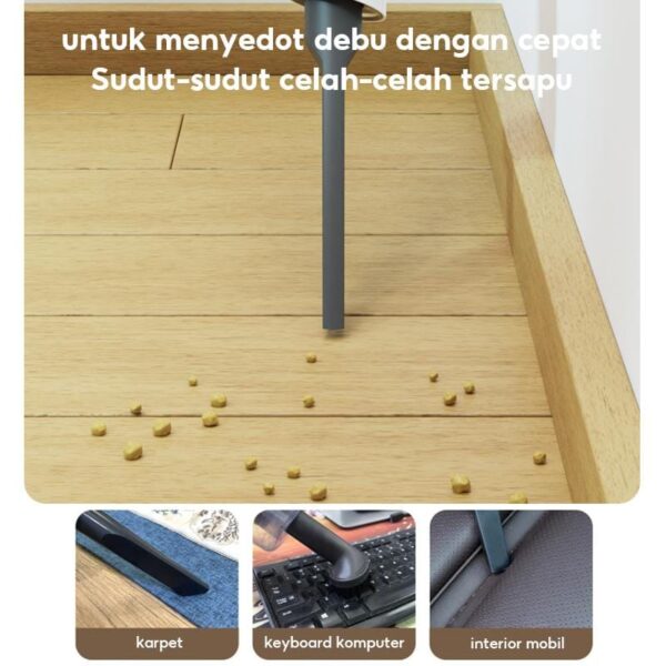 Vacum Cleaner Portable Cordless, Penyedot Debu Mini HAN RIVER - Gambar 4